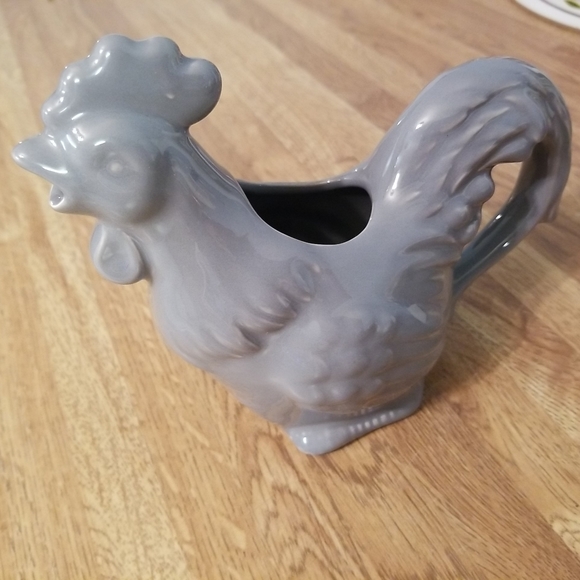 Gray Ceramic Rooster Creamer